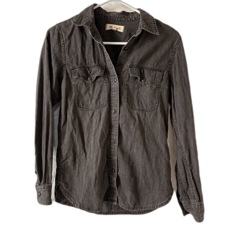Madewell Denim Cotton Button Down Shirt in Lunar Wash